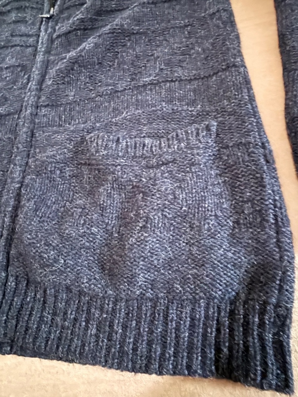 TNA Aritzia 100% Lambswool Full Zip Cardigan Sweater Charcoal Grey XS - Picture 4 of 8